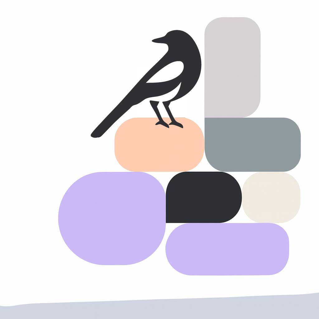 Stylized magpie illustration